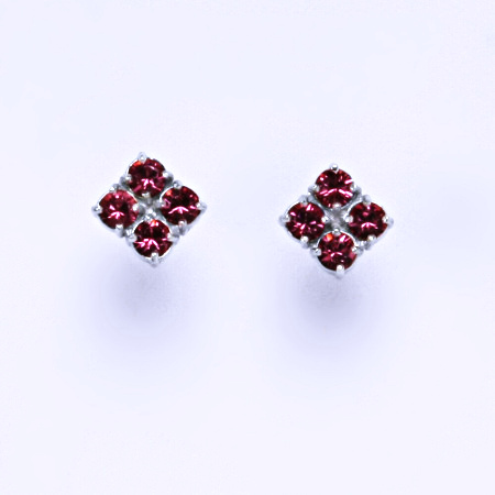 Náušnice stříbrné s krystaly Swarovski Rose NŠ 1324 