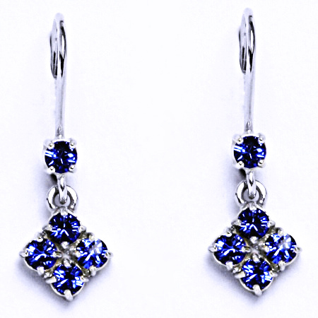 Stříbrné náušnice se Swarovski krystalem safír NK 1324V
