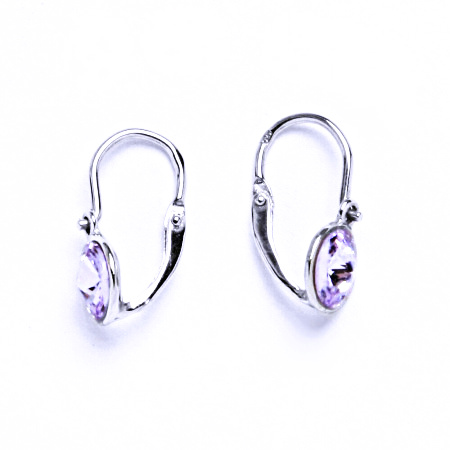 Stříbrné dětské náušnice s krystalem Swarovski Violet NK 1336