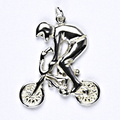 Stříbrný přívěsek, jezdec na BMX, přívěsek ze stříbra, P 246