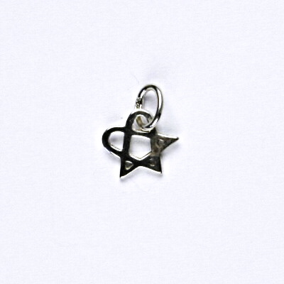 Stříbrný přívěsek, Heartagram, přívěšek ze stříbra, P 249