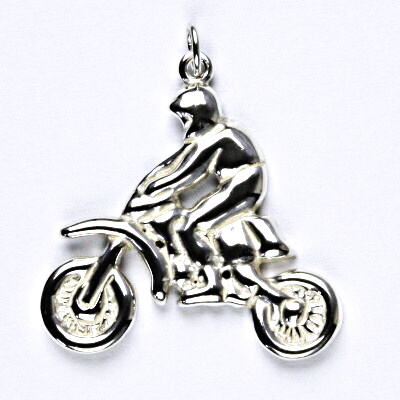 Stříbrný přívěsek, motocross, motorka, přívěšek ze stříbra, P 233
