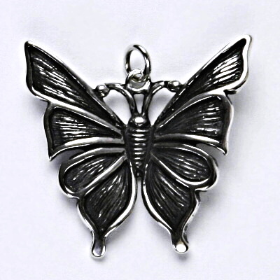 Stříbrný přívěsek s patinou, motýl, přívěšek ze stříbra, P 275 