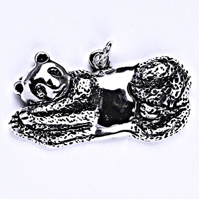 Stříbrný přívěsek s patinou panda, přívěsek ze stříbra, P 962