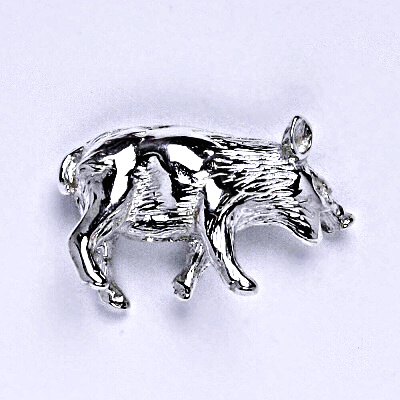 Stříbrná figurka,prase divoké,divočák,figurka ze stříbra,F 0004