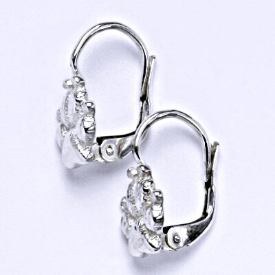 Stříbrné náušnice na patent, psí tlapky, NK 1333