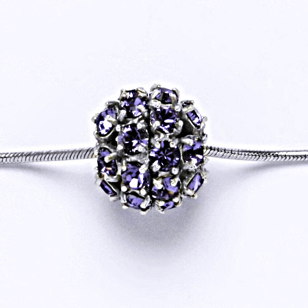 Stříbrný přívěšek koule se Swarovski krystalem tanaznit P 1343