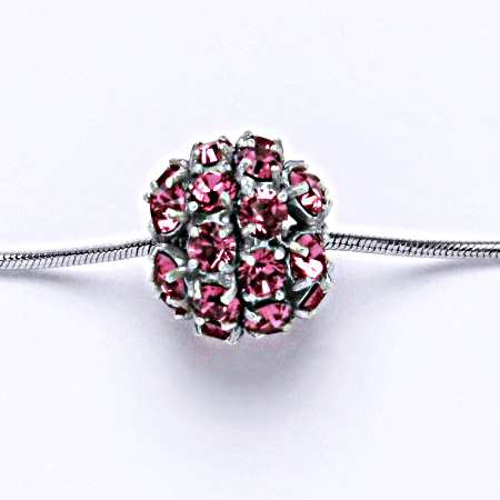 Stříbrný přívěšek koule se Swarovski krystalem Rose P 1343