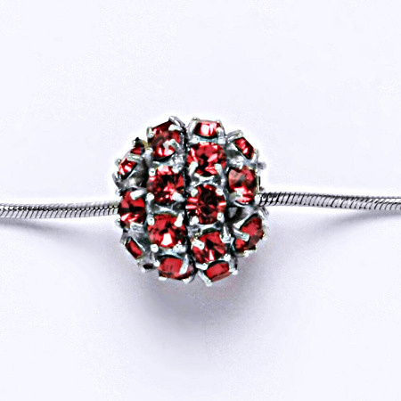 Stříbrný přívěšek koule se Swarovski krystalem indian pink P 1343