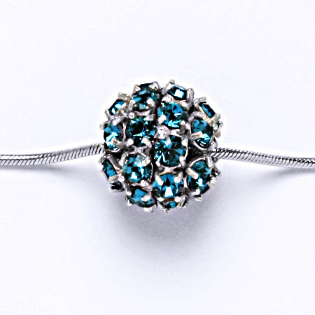 Stříbrný přívěšek koule se Swarovski krystalem blue zirkon P 1343