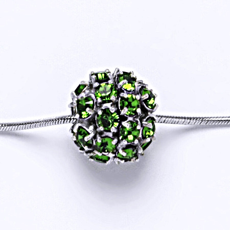 Stříbrný přívěšek koule se Swarovski krystalem fern green P 1343