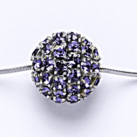 Stříbrný přívěšek koule se Swarovski krystalem tanzanite P 1338