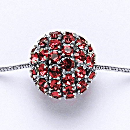 Stříbrný přívěšek koule se Swarovski krystalem indian pink P 1338