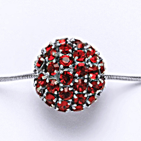 Stříbrný přívěšek koule se Swarovski krystalem ligth siam P 1338