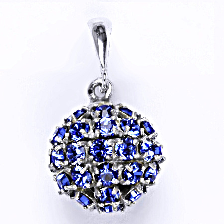 Stříbrný přívěšek koule se Swarovski krystalem sapphire P 1369/6