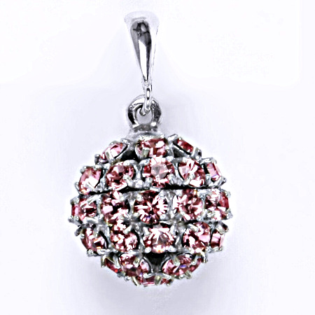 Stříbrný přívěšek koule se Swarovski krystalem light rose P 1369/6