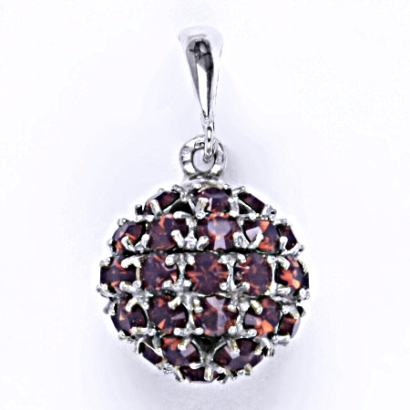 Stříbrný přívěšek koule se Swarovski krystalem cyklamen opal,šperk P 1369/6