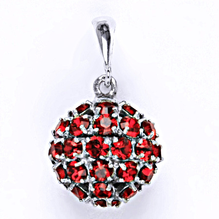 Stříbrný přívěšek koule se Swarovski krystalem light siam,šperk P 1369/6