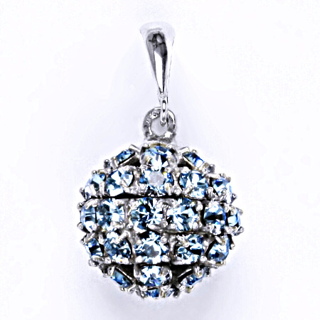 1 Stříbrný přívěšek koule se Swarovski krystalem akvamarín,šperk P 1369/6