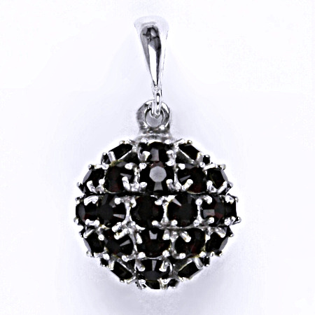 Stříbrný přívěšek koule se Swarovski krystalem granet,šperk P 1369/6