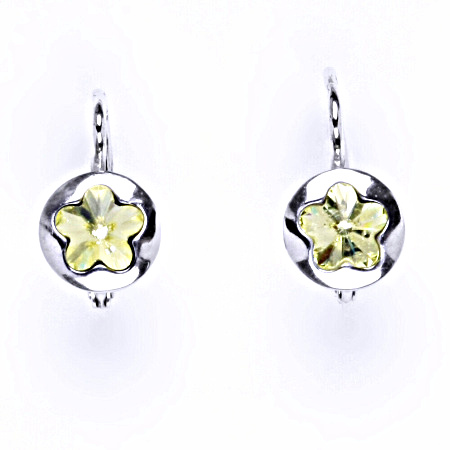 Náušnice stříbrný s krystalem swarovski jonquil,šperk NK 1300