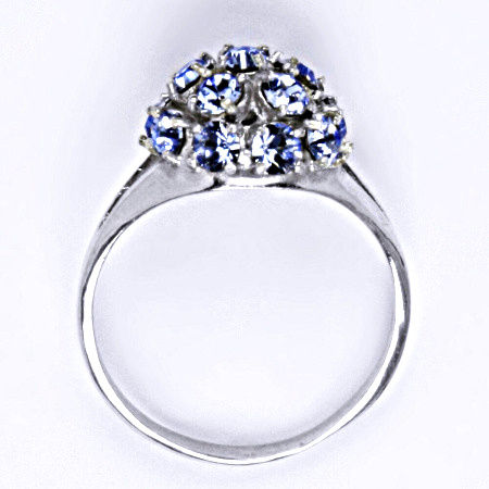 1 Prsten stříbrný s krystalem Swarovski light sapphire,šperk T 1337
