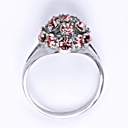 1 Prsten stříbrný s krystalem Swarovski light rose,šperk T 1337