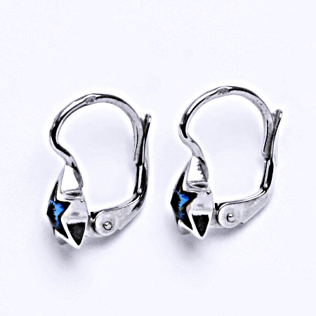 Stříbrné náušnice s krystalem swarovski bermuda blue,šperk NK 1366