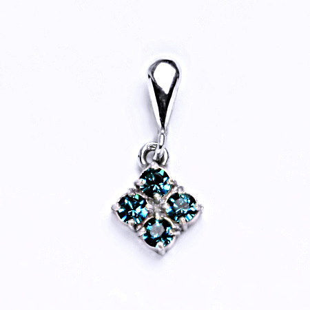 Stříbrný přívěšek se swarovski krystalem blue zirkon,šperk P 1324/22