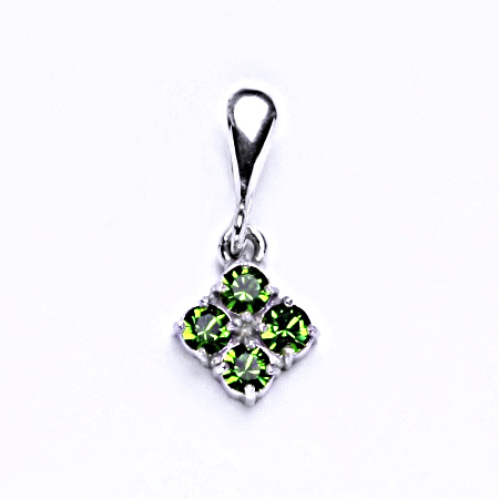 Stříbrný přívěšek se swarovski krystalem fern green,šperk P 1324/22