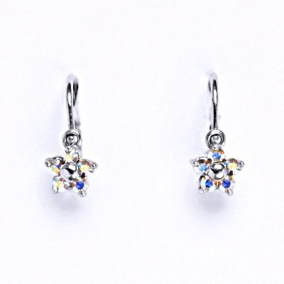 Dětské náušnice stříbrné se Swarovski AB krystalem,pomněnka, NK 1391 SW 
