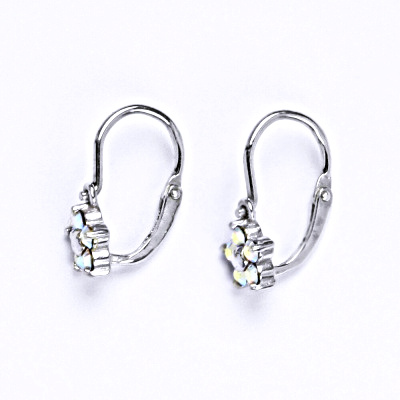 Dětské náušnice stříbrné se Swarovski AB krystalem,pomněnka, NK 1391 SW