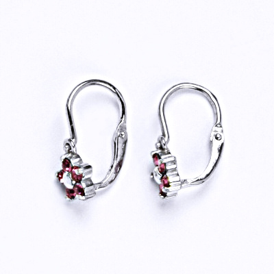 Dětské náušnice stříbrné se Swarovski krystalem rose,pomněnka, NK 1391 SW