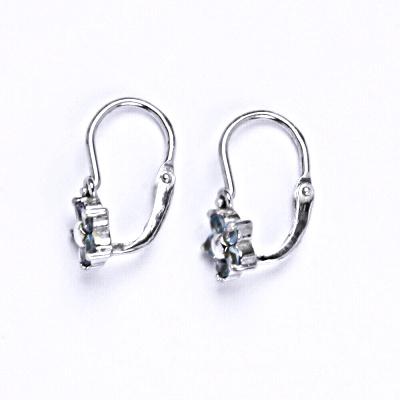 Dětské náušnice stříbrné s akvamarínem,pomněnka, NK 1391