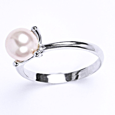 Stříbrný prsten se Swarovski perlou rosaline, T 1400