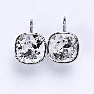 Stříbrné náušnice s čirým Swarovski krystalem, NK 1375
