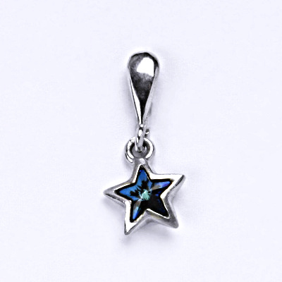 Stříbrný přívěšek s Swarovski krystalem bermuda blue P 1326/22