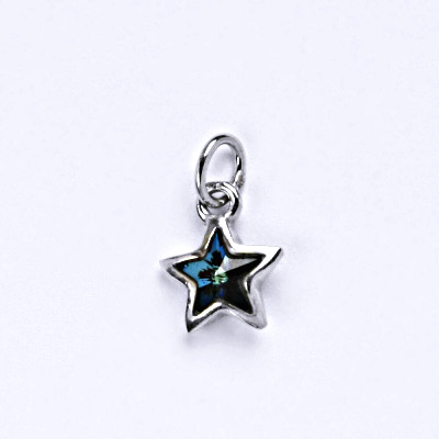 Stříbrný přívěšek s Swarovski krystalem bermuda blue P 1326/očko