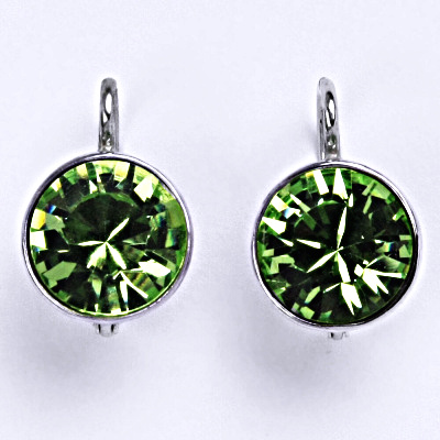 Stříbrné náušnice se Swarovski krystalem peridot NK 1347 