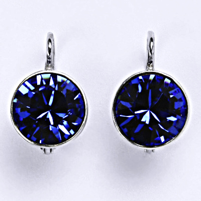 Stříbrné náušnice se Swarovski krystalem saphire NK 1347 