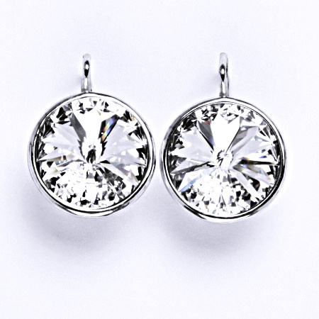 1 Stříbrné náušnice s čirým krystalem Swarovski NK 1372