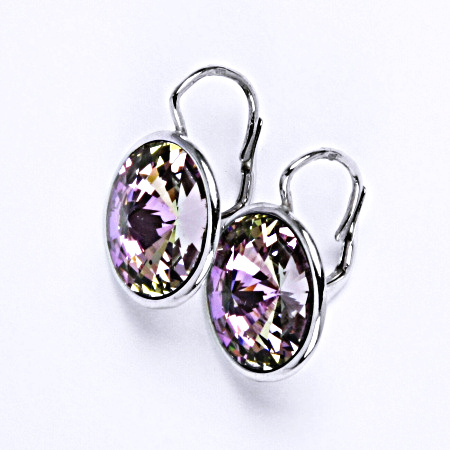 Stříbrné náušnice s krystalem Swarovski vitrail light NK 1372