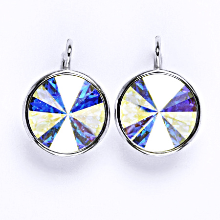 Stříbrné náušnice s AB krystalem Swarovski NK 1372