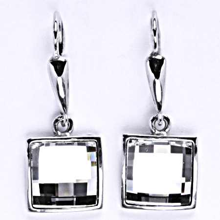 Náušnice ze stříbra s čirým krystalem swarovski, šperk NK 1305/20