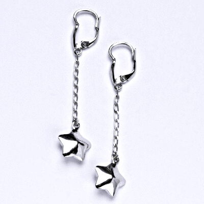 Stříbrné náušnice se Swarovski krystalem bermuda blue, hvězda, NK 1325/1/20