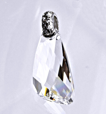Stříbrný přívěšek s čirým krystalem Swarovski wing pendant, P 1419