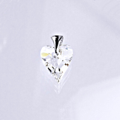 Stříbrný přívěšek s čirým krystalem Swarovski heart pendant, srdce, P 1303