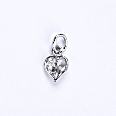 Stříbrný přívěšek se Swarovski čirým krystalem, srdce, P 1315