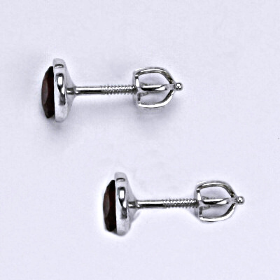 Stříbrné náušnice na šroubek se Swarovski krystalem siam,srdce,NŠ 1315 