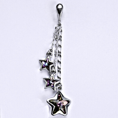 Stříbrný přívěšek s krystaly Swarovski vitrail light, hvězda P 1325/3/22